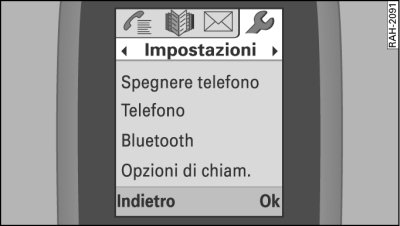 Menù principale: impostazioni